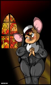 Rating: Questionable Score: 0 Tags: 2012 anthro bite biting_lip biting_own_lip blush breasts church clothing crescent_moon dutch_(artist) e621 female green_eyes hair holy house_mouse lips mammal misty_(dutch) misty_the_mouse moon mouse murid murine nipple_outline nun praying red_hair rodent round_ears sagging_breasts self_bite solo stained_glass sun translucent translucent_clothing window User: bunchy7s