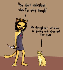 Rating: Safe Score: 0 Tags: 2011 age_difference alfiq alternative_fashion anthro argument bethesda_game_studios child daughter_(lore) dialogue duo e621 emo english_text fangs felid female feral frustrated judgemental_look katia_managan khajiit knife larger_anthro mammal microsoft oblivion older_feral parent_(lore) parent_and_child_(lore) parent_and_daughter_(lore) prequel_adventure size_difference smaller_feral soadreqm tail talking_feral teeth text the_elder_scrolls young younger_anthro User: bunchy7s