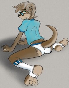 Rating: Questionable Score: 0 Tags: ambiguous_gender anthro butt clothing e621 eyewear footwear glasses green_eyes joykill legwear looking_back male mammal membrane_(anatomy) mustelid otter roka_shiba shirt socks solo tail topwear underwear webbed_hands User: bunchy7s