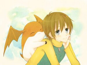 Rating: Safe Score: 0 Tags: 4:3 bandai_namco big_ears blonde_hair digidestined digimon digimon_(species) duo e621 eyes_closed grey_eyes hair head_wings human looking_at_viewer male mammal membrane_(anatomy) membranous_wings patamon smile takeru_takaishi tsukisome unusual_wing_placement wings User: bunchy7s