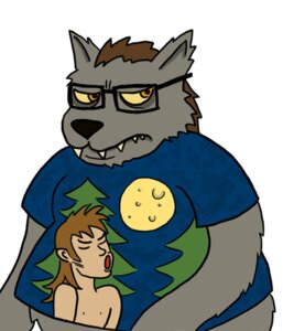 Rating: Safe Score: 0 Tags: anthro canid canine canis clothed clothing e621 eyewear frown glasses howl human irony majestic male mammal overweight overweight_male parody reverse_furry role_reversal scowl shirt simple_background solo topwear ulbandi white_background wolf User: bunchy7s