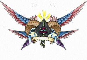 Rating: Safe Score: 0 Tags: banner black_body blue_eyes cloud e621 feathered_wings feathers horn not_furry pyramid red_body red_feathers simple_background unknown_artist what white_background wings zero_pictured User: bunchy7s
