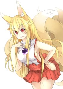Rating: Safe Score: 0 Tags: 3.14_(pixiv) animal_humanoid blonde_hair bottomwear breasts canid canid_humanoid canine canine_humanoid clothing e621 fangs female fox fox_humanoid fox_tail hair hand_on_hip human humanoid izuna_(shinrabanshou) long_hair looking_at_viewer mammal mammal_humanoid multi_tail pupils red_eyes shinrabanshou short_sleeves side_boob simple_background skirt slit_pupils smile solo tail teeth white_background User: bunchy7s