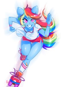 Rating: Questionable Score: 0 Tags: anthro anthrofied band-aid bandage big_breasts blue_body blue_fur bottomwear bouncing_breasts breasts cleavage clothed clothing colorful_theme determined dolphin_shorts e621 equid equine fast female footwear friendship_is_magic fur grin hair hasbro horse ibukihouse legwear looking_at_viewer mammal multicolored_hair multicolored_tail my_little_pony nipples pony purple_eyes quad_skates rainbow_dash_(mlp) rainbow_hair rainbow_tail roller_skates shirt shorts simple_background skating smile socks solo speed_skating tail teeth topwear white_background wristband User: bunchy7s