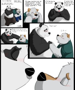 Rating: Safe Score: 0 Tags: bear blush bod canid canine canis clothed clothing comic dialogue domestic_dog duo e621 english_text giant_panda heart_symbol heterochromia hi_res jakegr kanon male male/male mammal multiple_scenes overweight romantic romantic_couple slice_of_life text topless User: bunchy7s