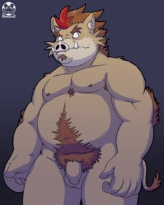 Rating: Explicit Score: 0 Tags: 2013 4:5 anthro armpit_hair balls belly biceps biped blush body_hair brown_body brown_fur brown_hair dunn e621 ear_piercing facial_hair flaccid foreskin fur genitals goatee hair hairy happy_trail hi_res low-angle_view male mammal multicolored_hair muscular muscular_anthro muscular_male nipples nude overweight pecs penis piercing purple_background red_hair simple_background slightly_chubby solo standing suid suine sus_(pig) tail tail_tuft teeth tuft tusks two_tone_hair wanikami wild_boar User: bunchy7s
