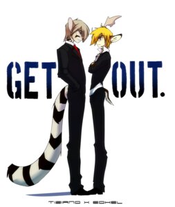 Rating: Safe Score: 0 Tags: accessory anthro antlers black_body black_fur bottomwear character_name classy clothed clothing crossed_arms deer duo e621 edhel english_text footwear frown fully_clothed fur green_eyes hair hi_res horn jacket looking_at_another male mammal markings necktie pants peritian reaction_image red_eyes ring_(marking) ringed_tail shirt shoes short_hair short_tail side_view simple_background smile striped_markings striped_tail stripes suit tail tail_markings tan_hair text tiziano topwear white_background white_body white_fur User: bunchy7s