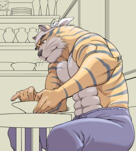 Rating: Safe Score: 0 Tags: abs anthro barazoku biceps big_muscles bottomwear claws clothed clothing e621 felid fur kemono kerchief male mammal muscular muscular_anthro muscular_male neyukidou pantherine pants pecs plushie pottery solo stripes teddy_bear tiger topless whiskers User: bunchy7s