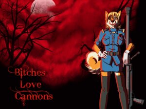 Rating: Safe Score: 0 Tags: anthro anti-materiel_rifle blonde_hair canid canine cannons clothing e621 english_text female fox fuzzycoma gloves hair handwear hellsing hi_res legwear looking_at_viewer mammal moon plant red_eyes seras_victoria solo stockings tail text thigh_highs tongue tree User: bunchy7s