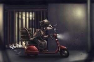Rating: Safe Score: 0 Tags: 2010 american_opossum anthro armor biped bottomwear city clothed clothing delivery_(commerce) detailed_background e621 food food_delivery fully_clothed headgear helmet male mammal marsupial moped motor_scooter motorcycle night outside pants pizza pizza_delivery shirt silverfox5213 solo tail topwear vehicle virginia_opossum User: bunchy7s