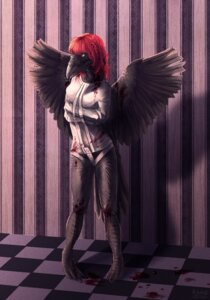 Rating: Questionable Score: 0 Tags: 2010 asylum avian bdsm beak bird blood bodily_fluids bondage bound checkered checkered_floor clipped_wings corvid corvus_(genus) crow e621 feathered_wings feathers female hair miss_cornicks nathradas oscine passerine pattern_background red_hair restraints simple_background solo straitjacket striped_background submissive submissive_female wings User: bunchy7s