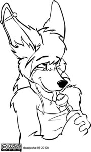 Rating: Safe Score: 0 Tags: 2008 anthro big_ears black_and_white black_nose breasts candy canid canine canis cc-by-nc-sa cleavage clothed clothing creative_commons deadjackal dessert e621 ear_piercing female food freely_redistributable fur inner_ear_fluff jackal jewelry licking line_art lollipop looking_up mammal monochrome necklace piercing shirt solo tank_top tongue tongue_out topwear tuft User: bunchy7s