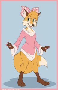 Rating: Safe Score: 0 Tags: 2011 accessory anthro bottomless bow_(feature) bow_accessory bow_ribbon canid canine clothed clothing dipstick_tail e621 female fox hair_accessory hair_bow hair_ribbon hi_res mammal markings ribbons shellyochunks solo tail tail_markings User: bunchy7s