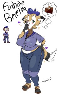 Rating: Questionable Score: 0 Tags: anonymous_artist anthro big_breasts breasts canid canine clothed clothing e621 female fox foxhole fur hat headgear headwear hi_res looking_at_viewer mammal mature_anthro mature_female midriff navel nipples overweight overweight_anthro overweight_female simple_background solo thick_thighs wide_hips User: bunchy7s
