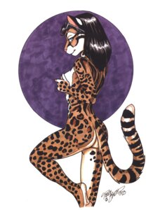Rating: Questionable Score: 0 Tags: 2003 abstract_background absurd_res anthro black_hair blue_eyes breasts brown_body brown_fur butt e621 eyewear felid female fur hair hi_res leopard looking_at_viewer mammal nipples nude pantherine pinup pose signature simple_background solo spots sunglasses terrie_smith traditional_media_(artwork) white_body white_fur User: bunchy7s