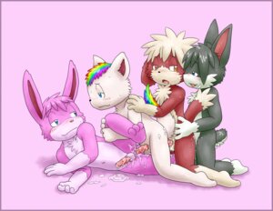 Rating: Explicit Score: 0 Tags: anthro blue_eyes blush bodily_fluids butt cum cum_in_ass cum_inside cum_on_butt cum_on_ground cum_on_penis cum_while_penetrated domestic_cat e621 ejaculation erection felid feline felis foursome fur genital_fluids genitals group group_sex hair hands-free interspecies lagomorph leporid male male/male mammal multicolored_hair orange_eyes orgasm penetration penis rabbit rainbow rainbow_hair revy_(revy) sex shomunona snugglebunny_(character) sparklefur tail train_position white_body white_fur yellow_eyes young young_anthro User: bunchy7s