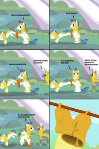Rating: Safe Score: 0 Tags: 2012 comic dialogue e621 english_text equid equine exclamation_point feathered_wings feathers feral friendship_is_magic group hakar-kerarmor hasbro hi_res horn interrobang male mammal my_little_pony mythological_creature mythological_equine mythology outside pegasus question_mark royal_guard_(mlp) text training trio unicorn wings User: bunchy7s