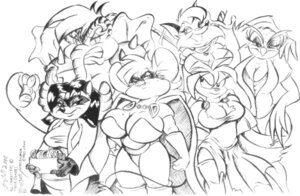 Rating: Safe Score: 0 Tags: 2000 anthro big_breasts black_and_white bottomwear breasts buxom_gal cape clothing dutch_(artist) e621 elephant elephantid female gloves ground_squirrel group handwear house_mouse huge_breasts mad_dr._nesbit mammal mask misty_(dutch) misty_the_mouse monochrome mouse murid murine prairie_dog proboscidean procyonid raccoon rodent sciurid skirt superhero supermegatopia traditional_media_(artwork) User: bunchy7s