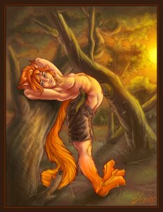 Rating: Questionable Score: 0 Tags: 2008 animal_humanoid border broken_spine clothed clothing e621 felid felid_humanoid flexible humanoid male mammal mammal_humanoid orange_border outside plant solo tail topless tree vera_(artist) wood User: bunchy7s
