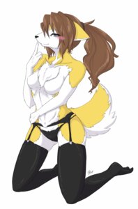 Rating: Questionable Score: 0 Tags: anthro athletic athletic_anthro athletic_female biped black_clothing black_legwear black_nose black_panties black_underwear blue_eyes blush breasts brown_hair canid canine chest_tuft clothed clothing countershading e621 ears_down featureless_breasts feet female fluffy fluffy_tail footwear full-length_portrait fur garter_belt garter_straps hair half-closed_eyes hi_res ingi kneeling legwear lingerie long_hair looking_at_viewer mammal nails narrowed_eyes natural_breasts navel panties pivoted_ears ponytail portrait seductive signature simple_background skimpy smile smirk socks solo tail teasing thigh_highs thigh_socks thinking thoughtful_expression toes topless tuft underwear white_background yellow_body yellow_fur User: bunchy7s