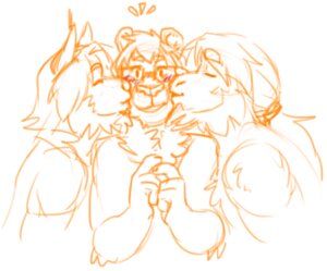 Rating: Safe Score: 0 Tags: anthro blush e621 felid group kissing lion low_res male male/male mammal pantherine sketch unknown_species xan_(xantouke) xantouke User: bunchy7s