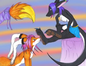 Rating: Questionable Score: 0 Tags: 3_toes anthro blue_eyes blush breasts claws clothing dirt dirty dirty_feet dominant dominant_female duo e621 ear_piercing faux23_(artist) feet female foot_fetish foot_lick foot_play footwear hair hindpaw kangaroo legwear licking macropod male mammal marsupial nil_the_fox paws piercing pink_hair plantigrade royal_the_roo simple_background smile socks submissive submissive_male toes tongue tongue_out traditional_media_(artwork) User: bunchy7s