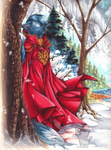 Rating: Safe Score: 0 Tags: anthro clothing e621 felid female mammal outside plant psychoseby robe snow solo tree User: bunchy7s