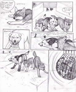 Rating: Safe Score: 0 Tags: ambiguous_gender canid canine canis comic coop_(wrng) dialogue digitigrade e621 english_text feral fur graphite_(artwork) greyscale group mammal monochrome natsume_(wrng) natsumewolf quadruped rikku tail text traditional_media_(artwork) wolf wolf's_rain wolf's_rain_next_generation User: bunchy7s