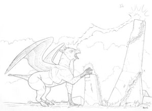 Rating: Safe Score: 0 Tags: 2006 ambiguous_gender avian beak black_and_white e621 feathered_wings feathers feral graphite_(artwork) gryphon hatching_(art) holding_object line_art meanybeany mind_control monochrome mythological_avian mythological_creature mythology nude outside quadruped shaded side_view solo standing surprised tail traditional_media_(artwork) trap_(contrivance) wings User: bunchy7s