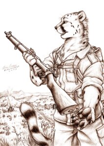 Rating: Safe Score: 0 Tags: 2007 anthro british cheetah clothing detailed detailed_background e621 felid feline graphite_(artwork) gun holding_gun holding_object holding_ranged_weapon holding_weapon kalahari lee-enfield male mammal military monochrome neck_muscles ranged_weapon solo tail toony traditional_media_(artwork) uniform weapon world_war_2 User: bunchy7s Rating: Safe Score: 0 Tags: 2007 anthro british cheetah clothing detailed detailed_background e621 felid feline graphite_(artwork) gun holding_gun holding_object holding_ranged_weapon holding_weapon kalahari lee-enfield male mammal military monochrome neck_muscles ranged_weapon solo tail toony traditional_media_(artwork) uniform weapon world_war_2 User: bunchy7s