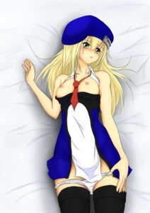 Rating: Explicit Score: 0 Tags: 1girls akinajp blazblue blonde_hair blush breasts female green_eyes highres long_hair lying nipples noel_vermillion on_back panties panty_pull rule34 solo thighhighs underwear white_panties User: bunchy7s