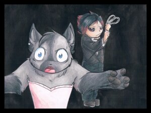 Rating: Safe Score: 0 Tags: 2012 alternative_fashion ambiguous_gender anthro black_border black_bottomwear black_butler black_clothing black_ears black_hair black_markings black_pants black_pawpads black_tie_(suit) blue_eyes bodily_fluids border bored bottomwear brown_eyes canid canine canis ciel_phantomhive clothed clothing collared_shirt colored_pencil_(artwork) cord corpse-grinder corset cosplay dolian dress_shirt dressing duo e621 ear_piercing foxinajacket fully_clothed fur goth grey_body grey_fur hair highlights_(coloring) holding_object human leg_markings lingerie male mammal markings mixed_media open_mouth pain painting_(artwork) pants pawpads paws piercing red_highlights sebastian_michaelis servant shirt shocked socks_(marking) stud_ear_ring suit sweat topwear traditional_media_(artwork) wolf User: bunchy7s