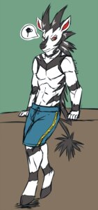 Rating: Safe Score: 0 Tags: albino angry anthro anthrofied bronte clothed clothing e621 generation_5_pokemon glare hi_res hooves looking_at_viewer male nintendo pokemon pokemon_(species) pokemorph red_eyes simple_background solo stripes syrae-universe tail teal_background topless zebstrika User: bunchy7s