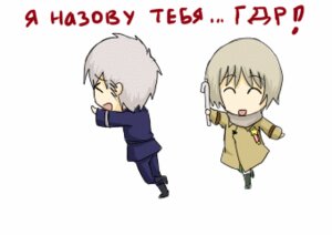 Rating: Safe Score: 0 Tags: 2d_animation alikurai animated animated_gif chasing clothed clothing digital_media_(artwork) duo e621 grandfathered_content hetalia human humor low_res male mammal not_furry prussia_(hetalia) russia_(hetalia) russian_text scarf short_playtime simple_background text translated white_background User: bunchy7s
