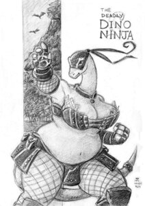 Rating: Safe Score: 0 Tags: 2007 4_fingers accessory armor back_rolls belly big_breasts biped breasts cleavage clothed clothing dinosaur e621 english_text female fingerless_gloves fingers fishnet_clothing fist front_view furgonomics gloves greyscale handwear huge_breasts jewelry jrthemb mask monochrome ninja non-mammal_breasts overweight overweight_female pose prehistoric_species reptile ring scalie skimpy solo standing tail tail_accessory tail_jewelry tail_ring text thick_thighs tight_clothing traditional_media_(artwork) warrior wide_hips User: bunchy7s