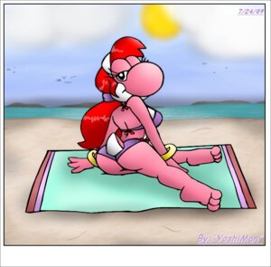 Rating: Questionable Score: 0 Tags: 2009 3_toes 4_fingers anthro artist_name avian barefoot beach bikini biped bird blue_towel border breasts butt clothing cloud dinosaur e621 fan_character feet female fingers grey_border hair looking_at_viewer mario_bros nintendo non-mammal_breasts on_towel outside pink_body pink_skin pink_tail pink_yoshi prehistoric_species purple_bikini purple_clothing purple_swimwear red_hair reptile sand scalie seaside shaded sky soles solo swimwear tail text toes towel two-piece_swimsuit yoshi yoshigirl yoshiman1118 User: bunchy7s