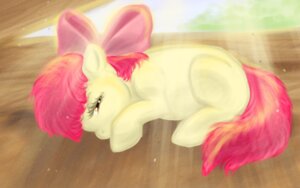 Rating: Safe Score: 0 Tags: 16:10 accessory apple_bloom_(mlp) bow_(feature) bow_accessory bow_ribbon detailed_background e621 earth_pony enaya-thewhitewolfen equid equine female feral friendship_is_magic hair hair_accessory hair_bow hair_ribbon hasbro horse light mammal my_little_pony pony quadruped red_eyes red_hair ribbons sleeping solo sunlight tail toony warm_colors widescreen yellow_body young young_female young_feral User: bunchy7s
