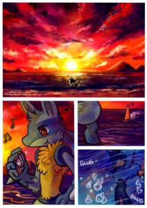 Rating: Safe Score: 0 Tags: anthro black_body black_fur blue_body blue_fur canid canine comic digital_media_(artwork) duo e621 english_text fur generation_4_pokemon haychel leon_(haychel) lucario male mammal multiple_scenes nintendo pokemon pokemon_(species) pokemon_mystery_dungeon red_eyes scenery_porn slydragoon16 solo spike_chunsoft sun text vagus_(haychel) water yellow_body yellow_fur User: bunchy7s