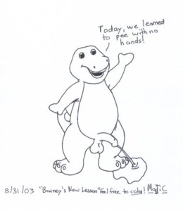 Rating: Explicit Score: 0 Tags: 2003 anthro barney_the_dinosaur furry male male_only matic pee peeing piss pissing rule34 tagme what User: bunchy7s