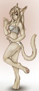 Rating: Questionable Score: 0 Tags: anakuro anthro basitin biped breasts chest_wraps clothed clothing digital_media_(artwork) digitigrade e621 feet felid female full-length_portrait gradient_background graphite_(artwork) hi_res hindpaw looking_at_viewer mammal mixed_media open_mouth panties pawpads paws portrait simple_background skimpy solo standing tail traditional_media_(artwork) twokinds underwear wraps User: bunchy7s