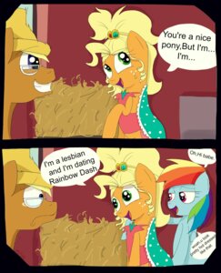 Rating: Safe Score: 0 Tags: 2014 absurd_res alternate_hairstyle apple_jewel_(mlp) applealba applejack_(mlp) blonde_hair blue_body blue_feathers blue_fur brown_body brown_fur clothed clothing comic dialogue drag_(fashion) drag_queen dress e621 earth_pony english_text equid equine eyelashes eyewear feathered_wings feathers female female/female freckles friendship_is_magic frown fur glasses green_eyes group hair half-closed_eyes hasbro hat hay headgear headwear hi_res horse long_hair male mammal multicolored_hair my_little_pony mythological_creature mythological_equine mythology narrowed_eyes open_mouth open_smile orange_body orange_fur pegasus pony purple_eyes rainbow_dash_(mlp) rainbow_hair smile text trenderhoof_(mlp) wings User: bunchy7s