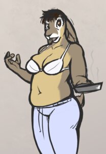 Rating: Questionable Score: 0 Tags: 2010 anthro black_hair bra breakfast breasts brown_eyes clothing e621 female hair lagomorph leporid low_res mammal navel overweight overweight_anthro overweight_female rabbit ritts short_hair slightly_chubby solo underwear User: bunchy7s