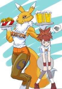 Rating: Questionable Score: 0 Tags: abstract_background alcohol anthro bandai_namco beer beverage body_image bottomwear breasts brown_hair canid canine cheese chest_tuft clothed clothing covering covering_self dairy_products digimon digimon_(species) duo e621 embarrassed english_text female food footless_legwear footwear form_fitting frown full-length_portrait fur grey_eyes hair hooters human kandlin larger_anthro legwear liquid_cheese mammal nachos pantyhose portrait red_hair renamon rika_nonaka scowl serving_tray shirt shoes shorts shy simple_background size_difference small_breasts smaller_human sneakers socks speech_bubble tail tank_top text text_on_clothing text_on_shirt text_on_tank_top text_on_topwear thick_thighs tights topwear tuft waiter white_body white_fur wristband yellow_body yellow_fur young young_female young_human User: bunchy7s