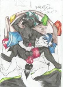 Rating: Explicit Score: 0 Tags: anal anal_penetration anthro anus balls bed canid canine canis clothed clothing clothing_aside darklycan duo e621 erection eyes_closed furniture genitals handjob hi_res lying male male/male male_penetrated male_penetrating male_penetrating_male mammal nude on_back penetration penile penis sex tongue tongue_out topless wolf User: bunchy7s