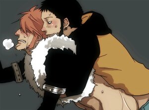 Rating: Explicit Score: 0 Tags: 2boys anal artist_request earrings from_behind fur_trim gay hoodie lowres male male_only multiple_boys multiple_males one_piece orange_hair rule34 sex straight_hair sweat trafalgar_law x_drake yaoi User: bunchy7s