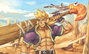 Rating: Safe Score: 0 Tags: abs belt biceps blonde_hair blue_eyes breath_of_fire capcom clothed clothing cray e621 frown hair human male mammal muscular muscular_male open_clothing open_shirt open_topwear pecs pockyrumz shirt solo tattoo topwear weapon User: bunchy7s