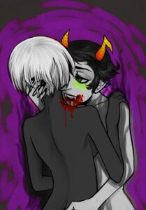 Rating: Explicit Score: 0 Tags: 2girls ass black_hair black_lips black_nails black_skin blood breasts fangs female green_eyes grey_background grey_skin grimdark homestuck horns kanaya_maryam kaybeer lesbian married_couple ms_paint_adventures multiple_females multiple_girls naked pointy_ears rose_lalonde rule34 short_hair source_request troll vampire white_hair wife_and_wife yuri User: bunchy7s