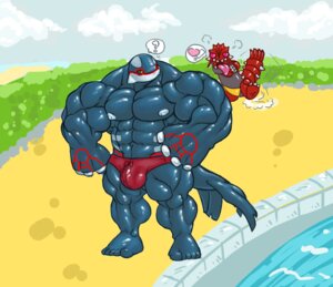 Rating: Explicit Score: 0 Tags: anthro big_muscles bulge claws clothed clothing dragon duo e621 fangs generation_3_pokemon groudon heart_symbol horn huge_muscles hyper hyper_muscles kyogre legendary_pokemon male male/male muscular mythological_creature mythological_scalie mythology nintendo pokemon pokemon_(species) pokemorph red_clothing red_swimwear scalie skimpy speedo standing swimwear tail teeth tkc2021 yellow_eyes User: bunchy7s