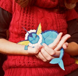Rating: Safe Score: 0 Tags: ambiguous_gender blue_body clothing duo e621 eeveelution female feral generation_1_pokemon grandfathered_content human julia_schmidt mammal nintendo one_eye_closed paper_child papercraft papercutting_(artwork) pink_eyes pokemon pokemon_(species) real sweater tail topwear traditional_media_(artwork) turtleneck vaporeon User: bunchy7s