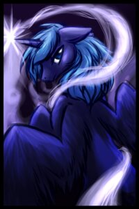 Rating: Safe Score: 0 Tags: 2012 2:3 black_border blue_body blue_eyes blue_feathers blue_hair border e621 equid equine feathered_wings feathers female feral friendship_is_magic hair hasbro horn long_hair looking_at_viewer magic mammal messy_hair my_little_pony mythological_creature mythological_equine mythology princess_luna_(mlp) ruby-sunrise solo winged_unicorn wings User: bunchy7s